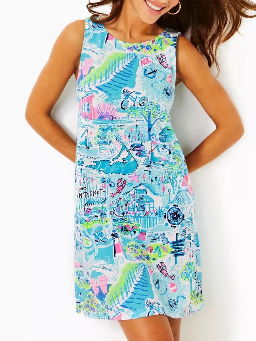 Lilly Pulitzer Kristen Swing Dress Lilly Loves Nantucket Swinger Blue size M